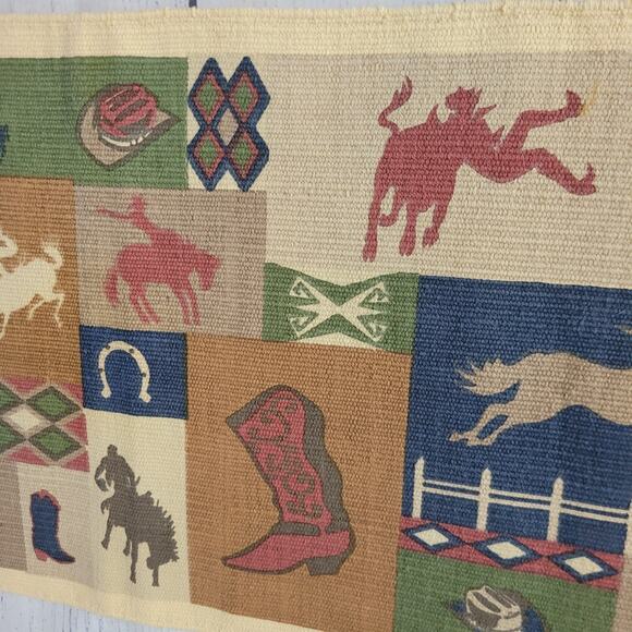 Villa by Classic Home 13x72 Rodeo Table Runner Southwestern Equestrian Fringe - Picture 2 of 7